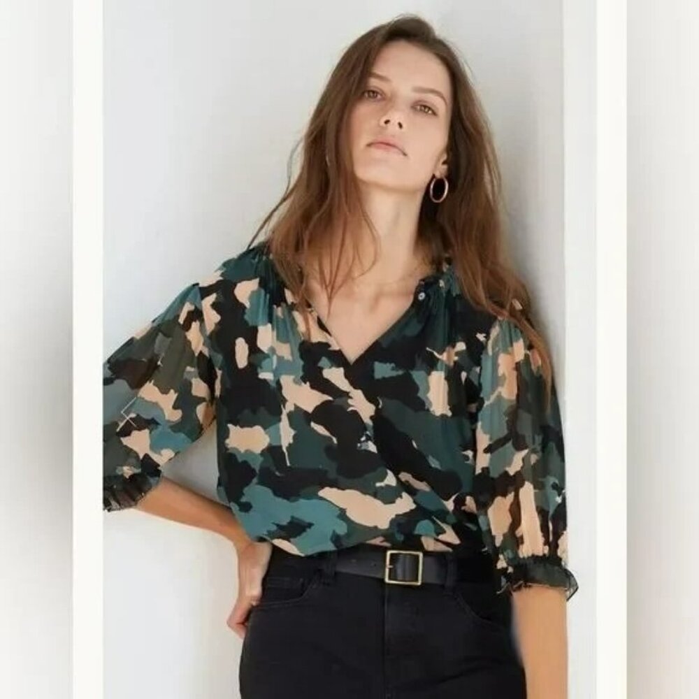 Velvet by Graham & Spencer Camouflage Blouse